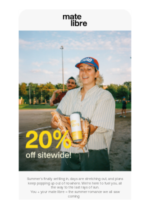 Mate Libre - Start your summer right - 20% off sitewide!