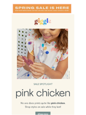 giggle - more pink chicken now on sale!