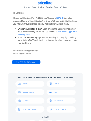 Priceline - Time-Sensitive: Are You REAL ID Ready?