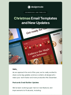 Designmodo - Celebrate the Season with New Christmas Email Templates and Exciting Postcards Updates