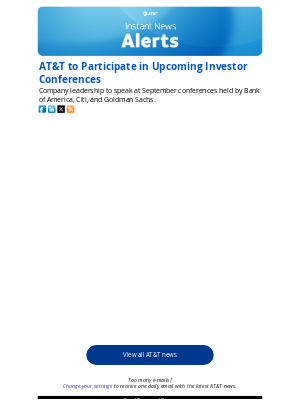 AT&T - AT&T to Participate in Upcoming Investor Conferences