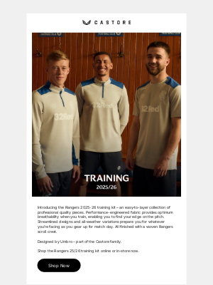 Castore - Now Live // Rangers FC 25/26 Training Kit