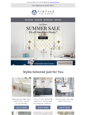 Vintage Tub - Summer Sale Final Day