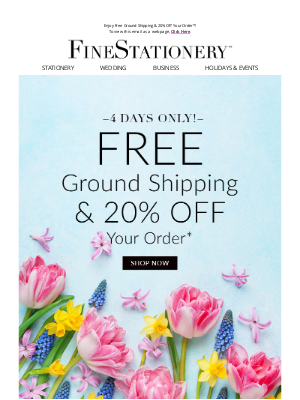 FineStationery.com - ⭐ Just For You: Free Ship + 20% Off ⭐