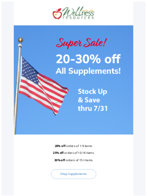 Wellness Resources - Super Sale: Stock Up & Save