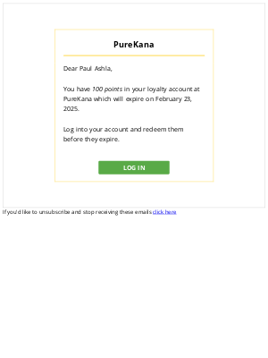 PureKana - Redeem your loyalty points by February 23, 2025 before they expire