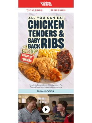 Golden Corral - Endless Ribs & Tenders Are Back After 4PM