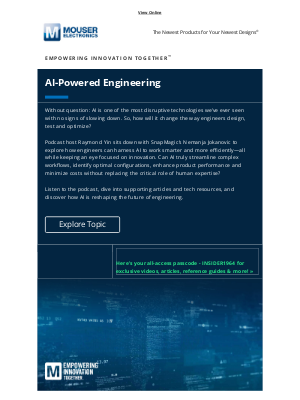 Mouser Electronics - Unleashing AI - can we maximize the power of AI without replacing human expertise?