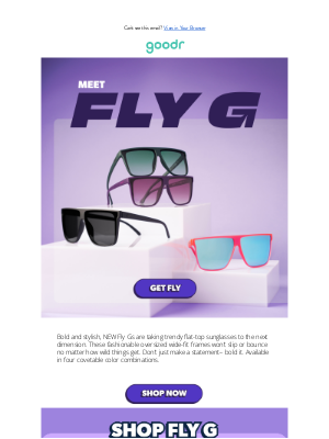 RUN goodr - NEW Fly Gs: Flat-top, Oversized Shades