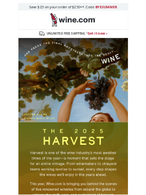 Wine - The 2025 harvest season has begun!