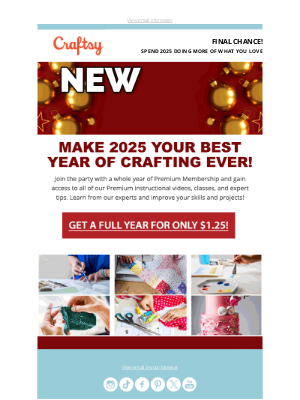 Craftsy - New Year, New Classes.  Get access now!