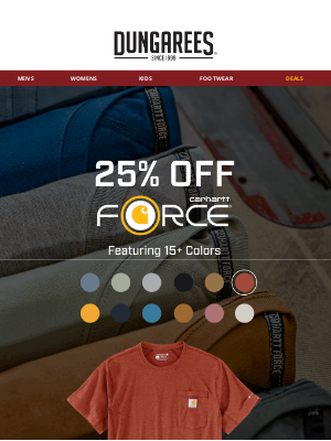 Dungarees - Carhartt Sale: 25% Off Force® Summer Tees