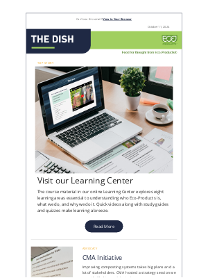 Eco-Products - The Dish Newsletter from Eco-Products 10/10/2024