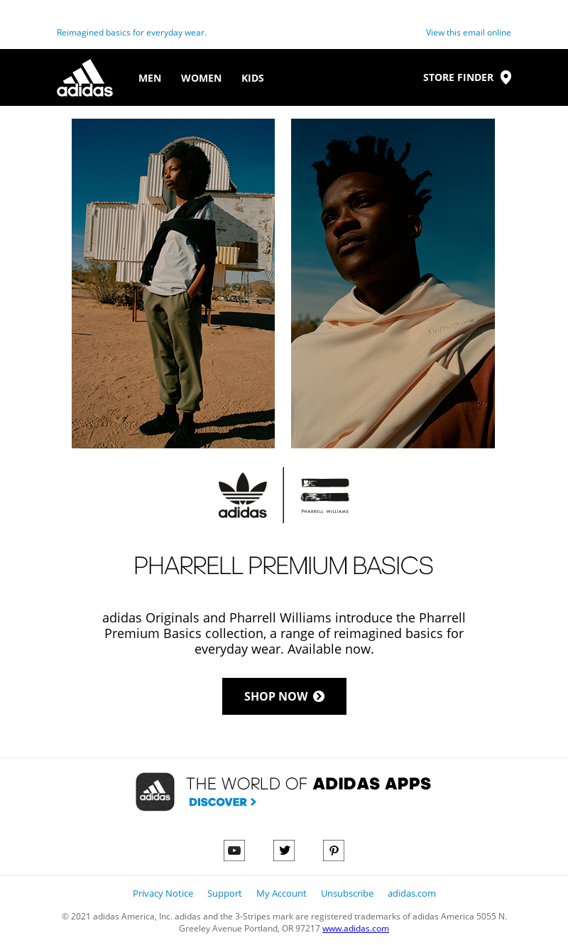 Adidas USA - Available now: Pharrell Premium Basics