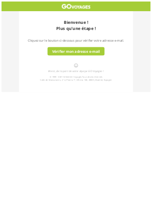 Go Voyages (France) - Vérifiez votre adresse e-mail