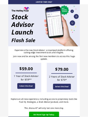 The Motley Fool - 80% Off* The NEW Stock Advisor