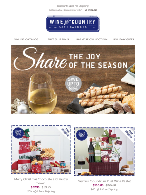 WineCountryGiftBaskets - Share the joy & save up to 50%