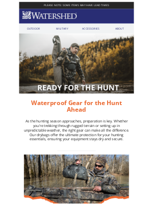 Watershed Drybags - Gear Up for Hunting Season