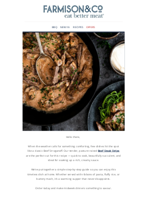 Farmison & Co - Quick, Comforting & Classic: Beef Stroganoff