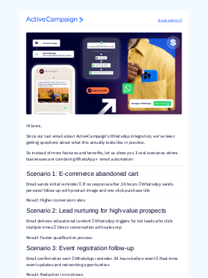 ActiveCampaign - See what it looks like to combine WhatsApp + email automation
