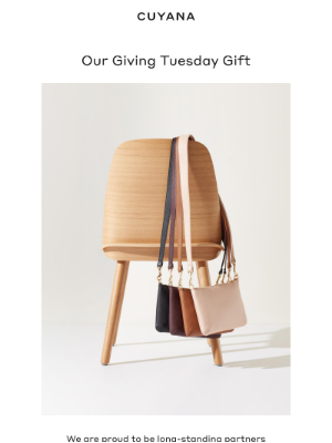Giving Tuesday emails - Example by Cuyana