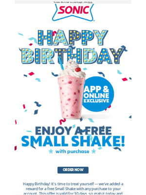 Sonic Drive-In - Happy Birthday from SONIC 🥳