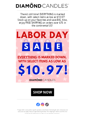 Diamond Candles - Labor Day Deals Inside! ✉️