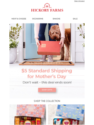 Hickory Farms - Get $5 standard shipping for Mother's Day!