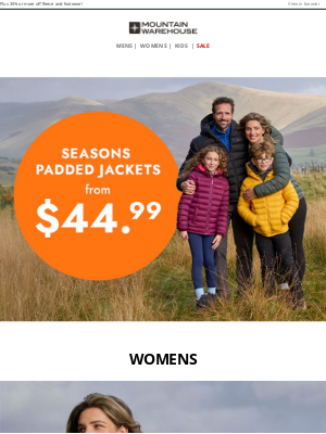 Mountain Warehouse (New Zealand) - Layer Up for Less: Seasons Jackets 40% Or More Off!