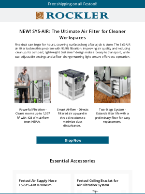 Rockler Woodworking and Hardware - Make Your Air Cleaner with the Festool SYS-AIR