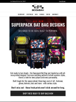 Boombah, Inc. - All-New Superpack Bat Bag Designs - Designed to Be Seen. Built to Perform.