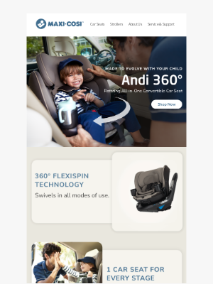 Maxi-Cosi - Introducing the Andi 360° Rotating All-in-One Convertible Car Seat.