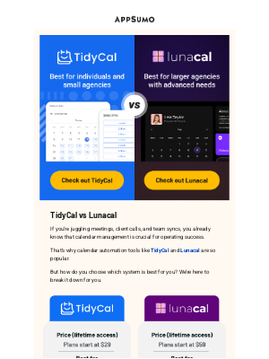 AppSumo - The calendar tool showdown