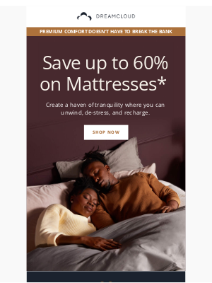 Dream Cloud Sleep - Affordable luxury—mattresses starting at $399 + up to 60% off!