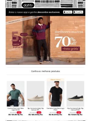 Dafiti (Brazil) - Prorrogado: Até 70% OFF + Frete Grátis*