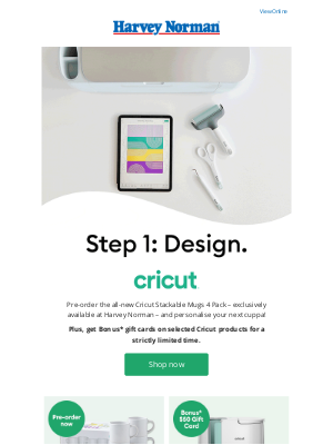 Harvey Norman (AU) - All your Cricut needs are here! Bonus* Gift Cards on selected items.
