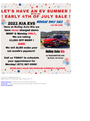 Kia Motors - 4TH OF JULY EV6 SALE !