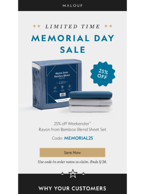 Malouf - Time for the Memorial Day Sale