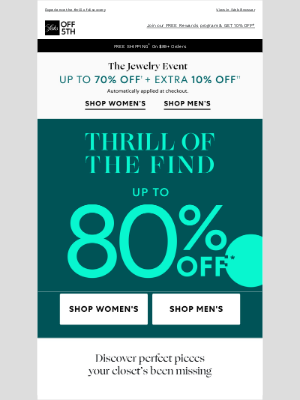 Saks Fifth Avenue OFF 5TH - Inside: The ultimate finds up to 80% OFF