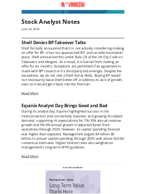 Morningstar - Shell, BP, Equinix
