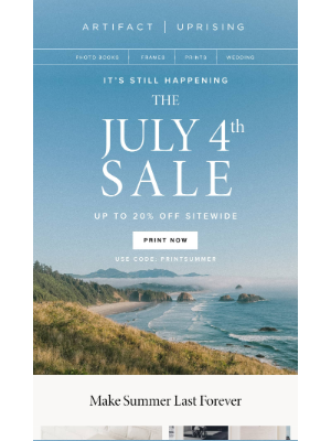 Artifact Uprising - Happening Now: July 4th Sale