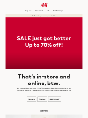 H&M (UK) - SALE NOW UP TO 70% OFF!