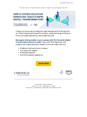 The Chronicle of Higher Education - Reimagine What’s Possible on Your Campus