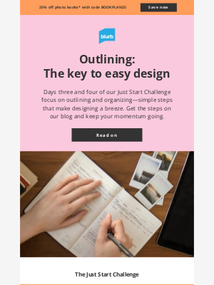 Blurb - Outline now, design later