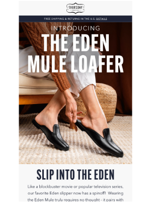 Thursday Boot Company - Introducing the Eden Mule!