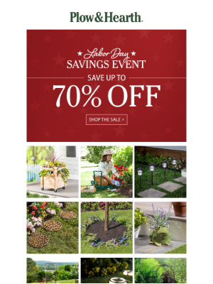 Plow & Hearth - Celebrate Labor Day with deals up to 70% off