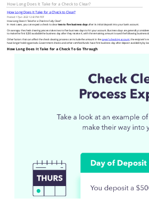 Mint - How Long Does It Take for a Check to Clear?