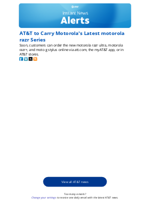 AT&T - AT&T to Carry Motorola's Latest motorola razr Series