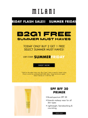 Milani - Buy 2 get 1 FREE Summer Must Haves! 🔅