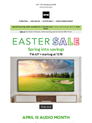 Nebraska Furniture Mart - Treat yourself during our Easter Sale